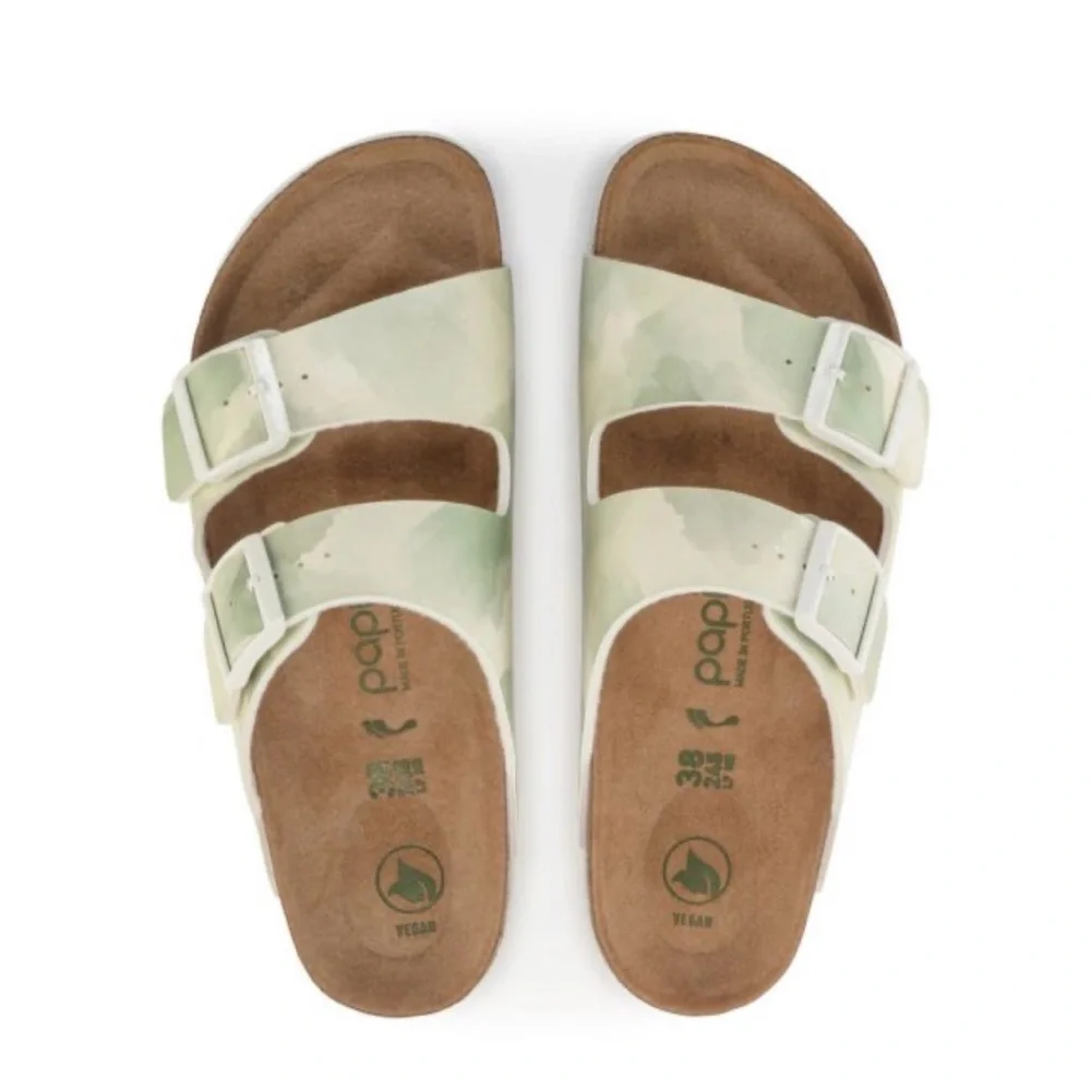 Birkenstock Papillio Green and Cream Sandals NEW - Picture 2 of 11